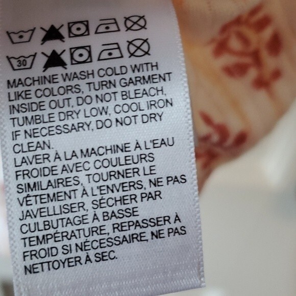 LUCKY BRAND ORANGE CREAM BOJO SLEEVELESS TOP V-NECK COTTON FLORAL SMALL - Picture 7 of 9